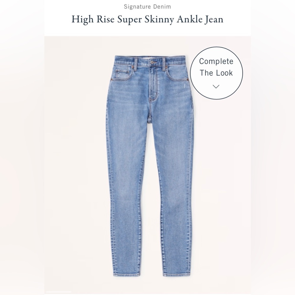 NWOT Abercrombie High Rise Super Skinny Ankle Jeans Size 27 Short